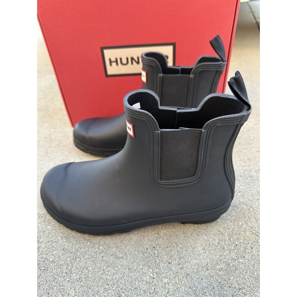Hunter Women's Original Chelsea Rain Boots Black US 11 UK 9 New
